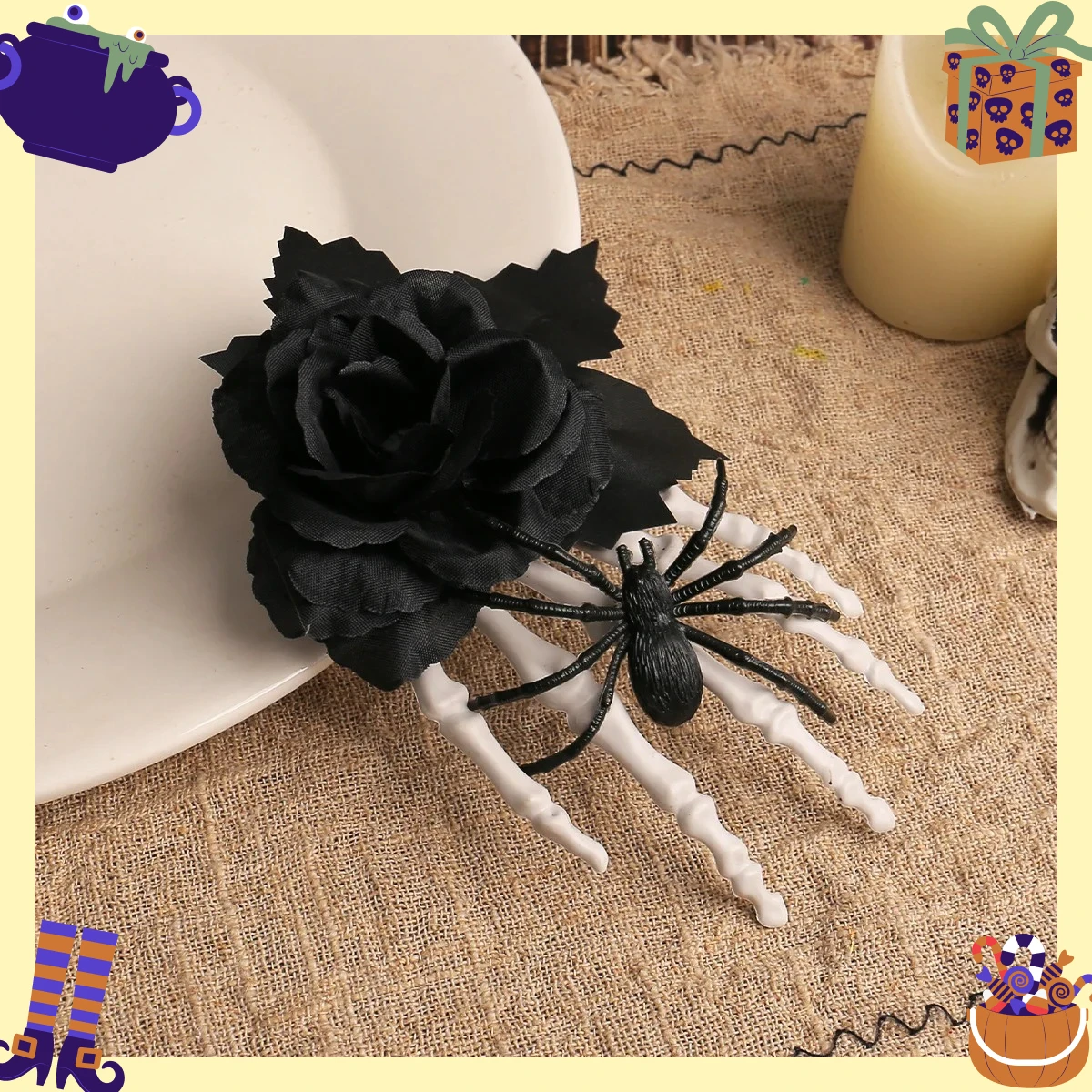 Cosplay Anime Black Hair - Acessório de Cabelo de Halloween Assustador