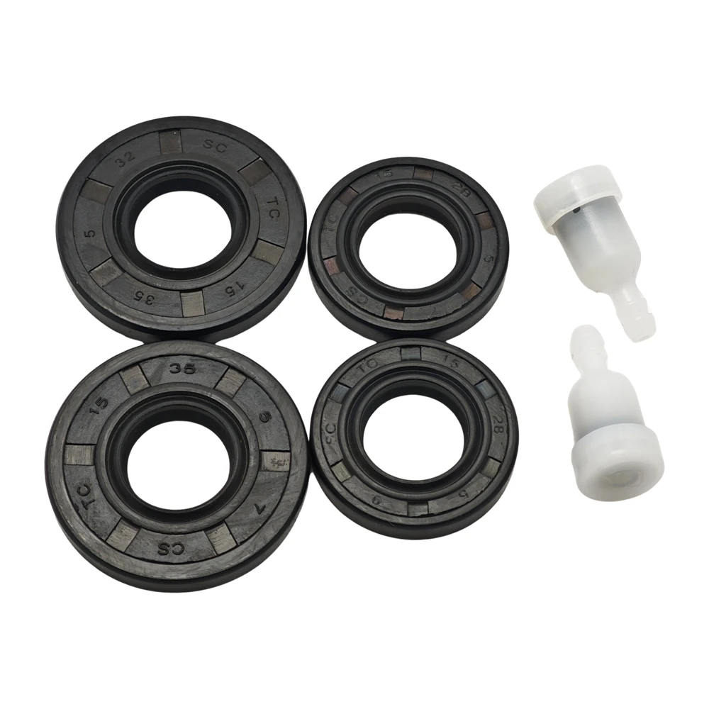 3 Sets Crankcase Oil Seal Fuel Tank Vent Kit For Chinese Chainsaw 4500 5200 5800 45cc 52cc 58cc Gas Saws Spare Parts