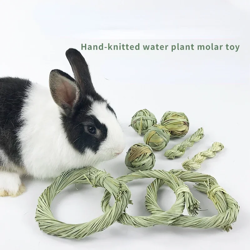 

1pcGrass Ball Grass Ring Pet Teeth Grinding Toys Hamster Rabbit Chew Toy Tooth Cleaning Molar Small Animal Accessories 햄스터 토끼 용품