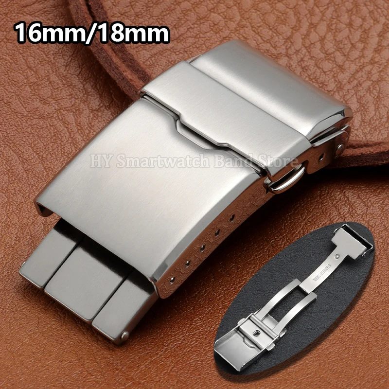 New 16mm 18mm High-Quality Stainless Steel Buckle for Seiko for Breitling Watch Band Clasp Metal Folding Buckle Button Accessory