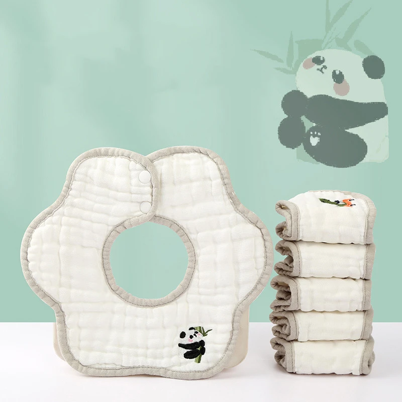 

Нагрудник из хлопковой пряжи с вышивкой для новорожденных, нагрудник для кормления для девочек и мальчиков, нагрудник в форме цветка с героями мультфильмов, полотенце для новорожденных, нагрудник для слюны