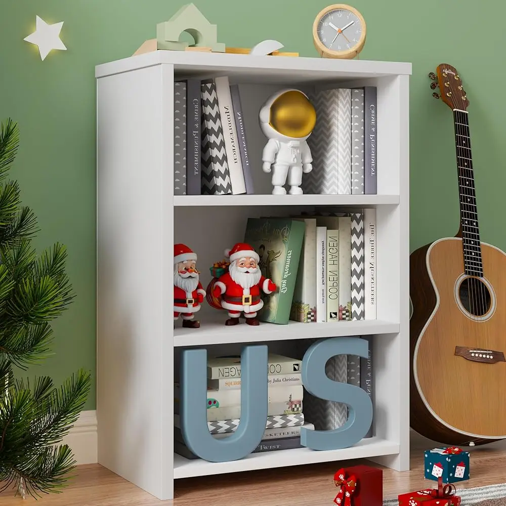

Book Shelf, 3 Cubes Storage Organizer, 3-Tier Open Shelf Wooden Bookcase, Freestanding White Bookshelf Cube Shelf For Bedroom,