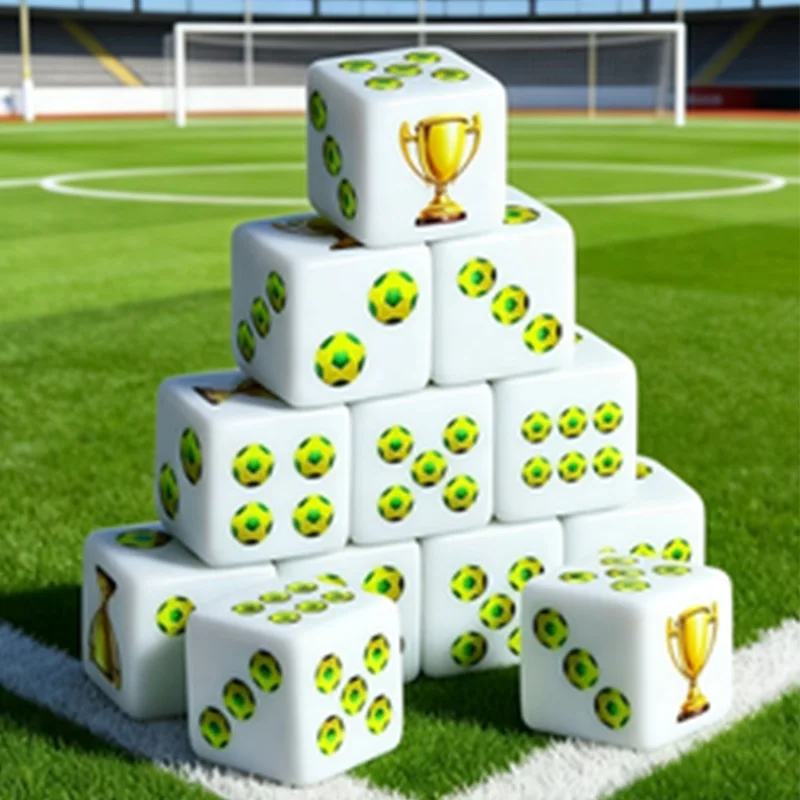 Football D6 dice set, suitable for board games, role-playing games, Dungeons & Dragons, etc., at a party discount