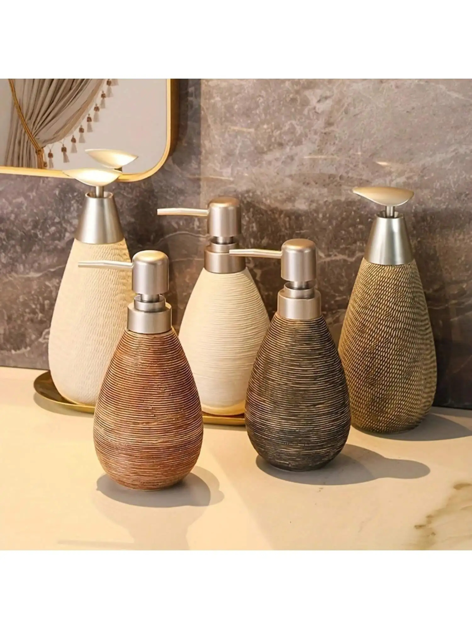 Factory Direct 2026 Creative Retro Style Ceramic Push-Type Soap Dispenser With Pump,  Hand Soap Bottle, Suitable For Bathrooms