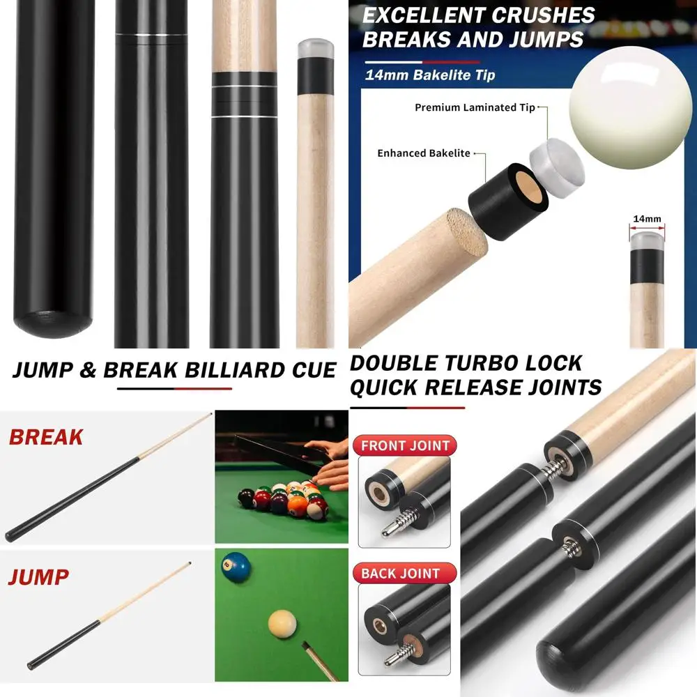 

Powerful 2-Piece Break Cue with Jump Stick, 21-25 oz for Pool Players