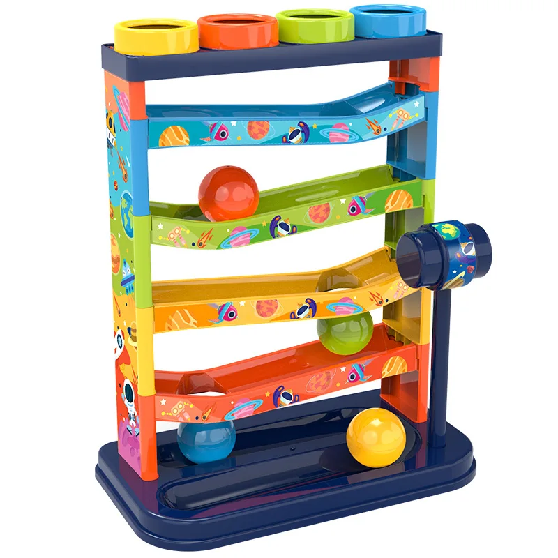 Colorido 5 camadas pista slide botânico educação precoce brinquedos de percussão educativos diversão das crianças percussão música empilhamento mesa t