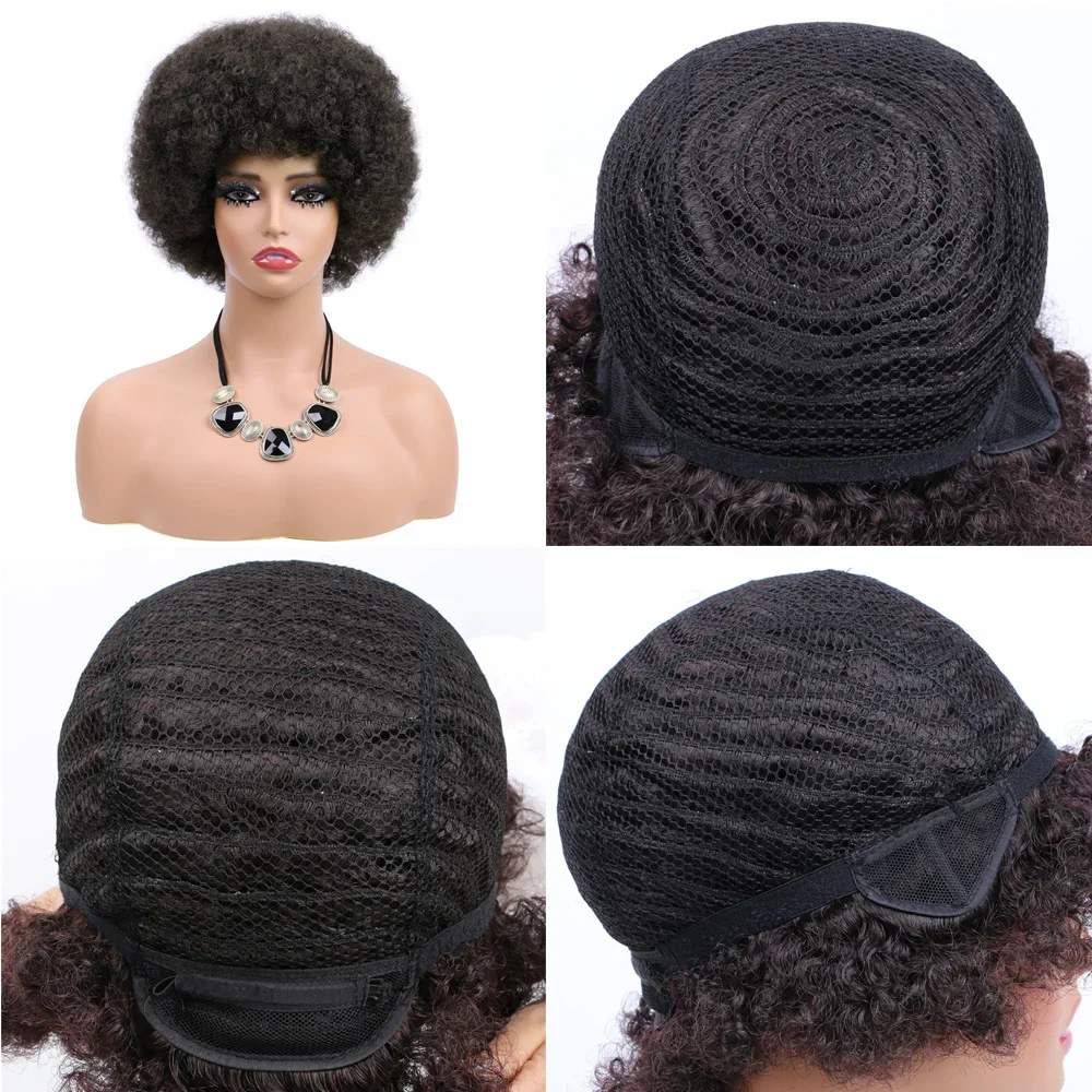 Perruques Afro Courtes Bouclées et Crépues pour Femme, 70s, Rebondissantes et Douces, Aspect Naturel, Tête Fluffy VPN, pour ixet 03 Utilisation