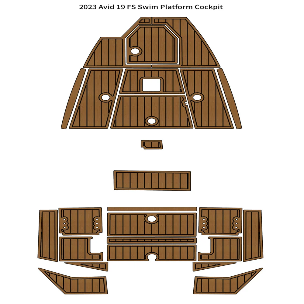 

2023 Avid 19 FS платформа для плавания, коврик для кабины, лодки, EVA пена, искусственный Тиковый напольный коврик