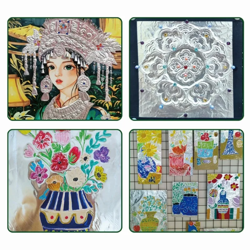 

10pcs 30x40cm Aluminum Foil Sheet For Children Adult Art Painting Draft Engraving Art Foil Paper Hand Crafted Ornaments Tin Foil