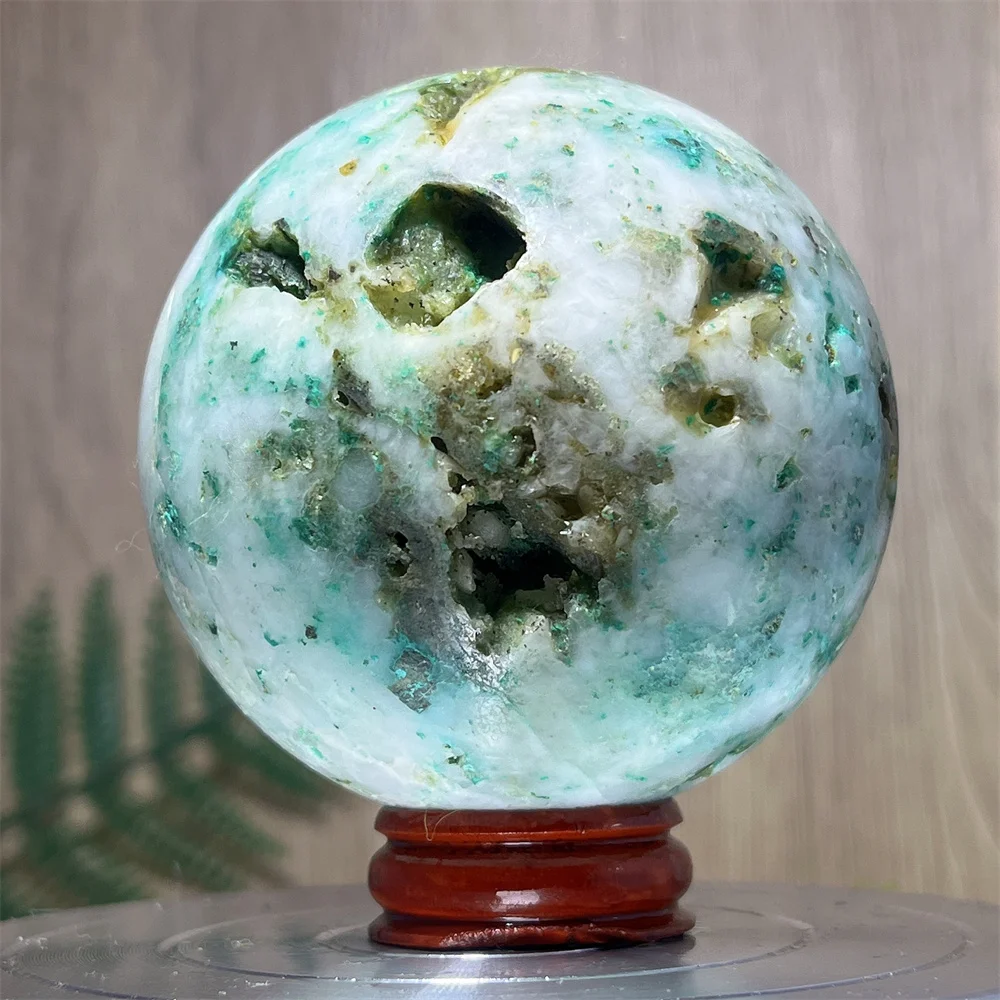 Natural CrystalPhoenix Stone Quartz Specimen Sphere Ball Minerals Energy Healing Feng Shui Reiki Spiritual Home Decoration+Stand