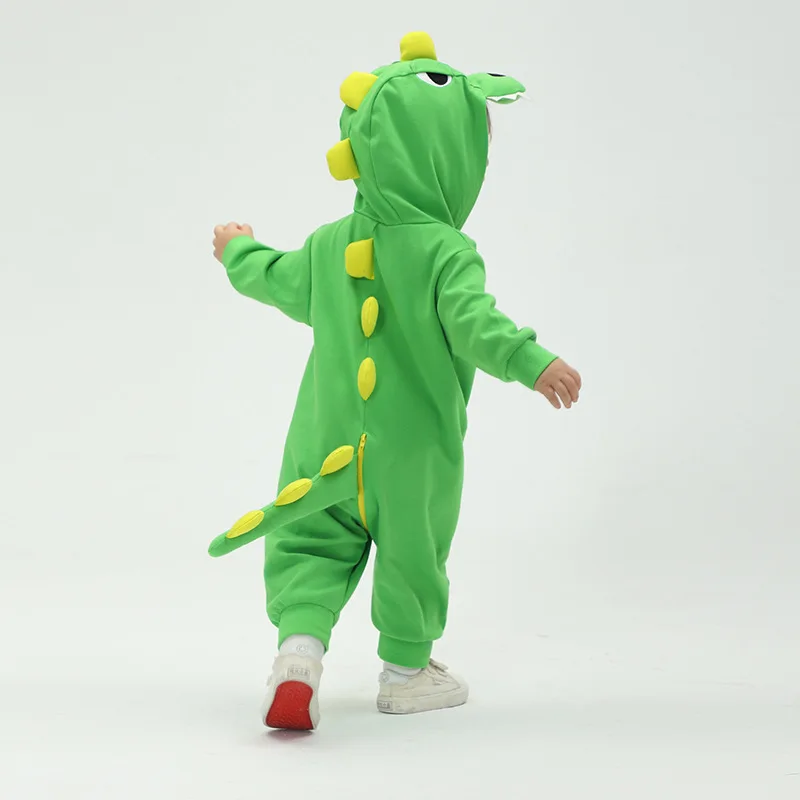 Kigurumis Baby Rompers Clothes Lovely Dinosaur Infant Boys Girls Cartoon Baby Onesie Romper Newborn Hooded Toddler One-Piece 0-3