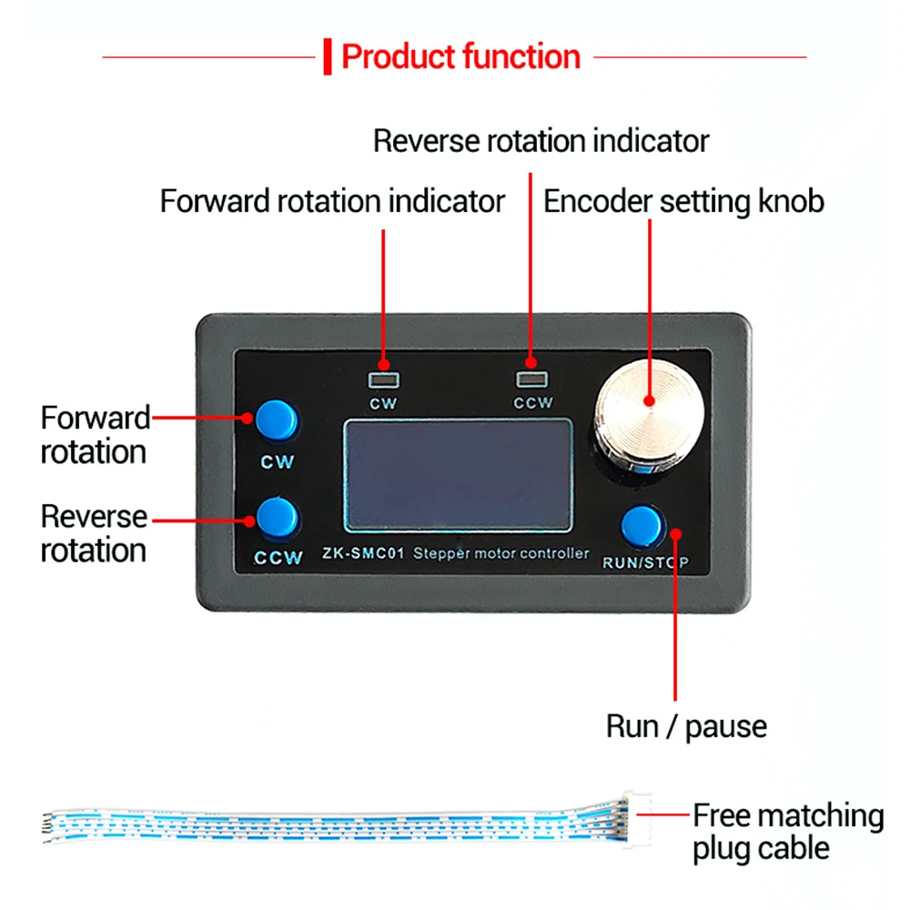 Step Motor Controller TTL Serial Port 42 57 Motor Controller DC 5-30V ZK-SMC01 Positive Reverse Angle Pulse Speed Control Module