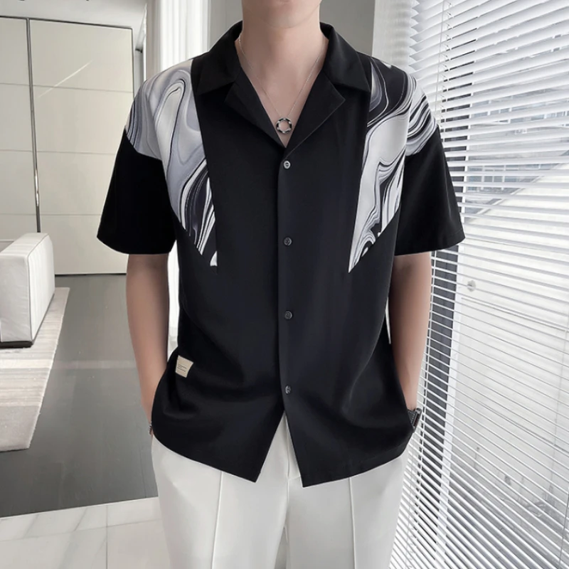

Men's Fashion Short Sleeve Casual Shirt Ice Silk Summer Top 2026 New Style Cool Trendy Wear