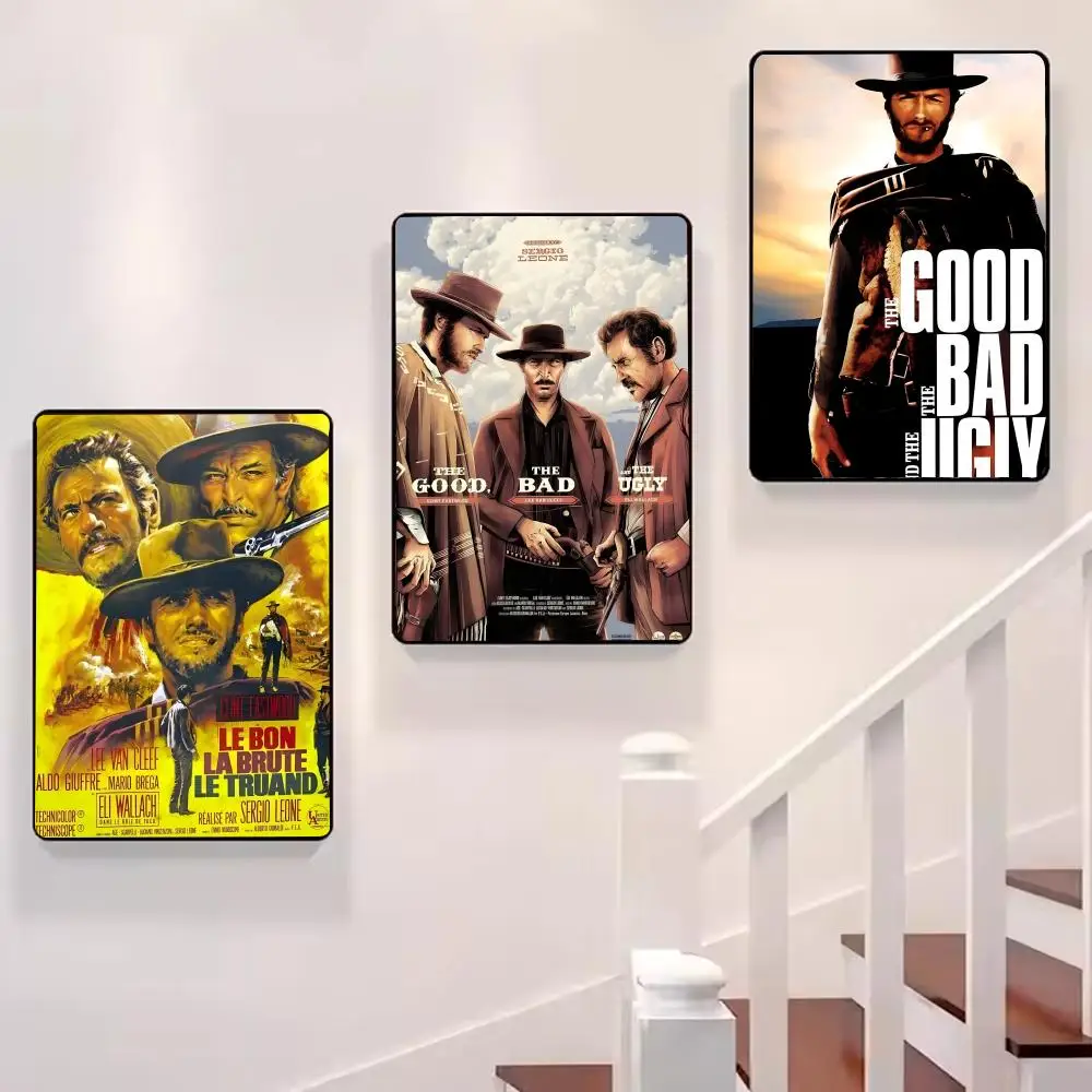 Vintage The Good The Bad and The Ugly Hero اللوحة الخط قماش المشارك: تجعد الحرة للماء جميع الفضاء جدار ديكور