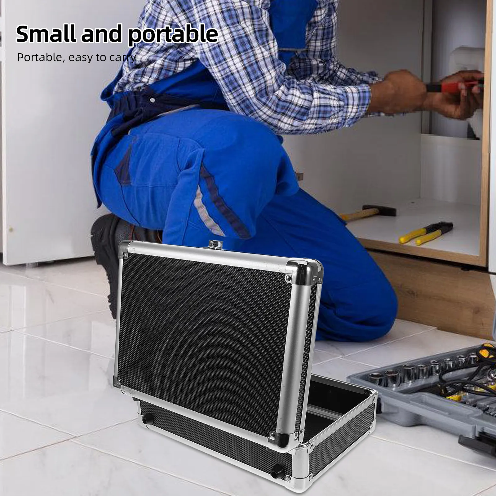 Multi-Functional Aluminum Alloy Toolbox Large Capacity Portable Tool Case for Craftsman Mechanics Outdoor Use Safe Lock Metal