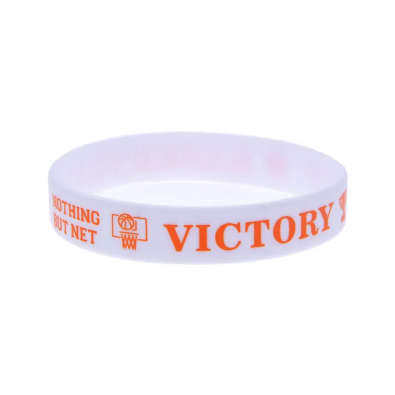 50 Stück bedruckte Basketball-Grafik-Silikonarmbänder, Sport-Thema, Gummiarmreif, Erwachsenengröße – Detail 3