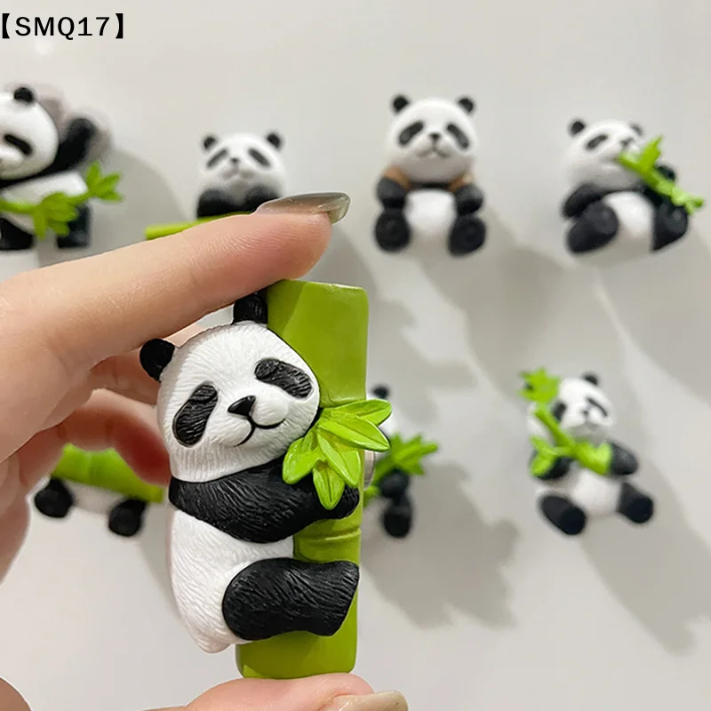 Panda Fridge Magnets Cute Cartoon Refrigerator Sticker Creative Photo Wall Magnetic Buckle Kitchen Accessories Ornaments【SMQ】