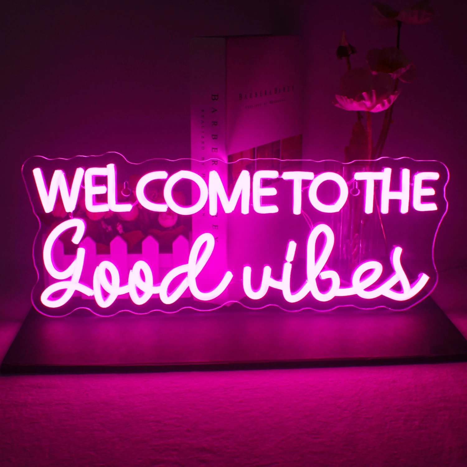 

Welcome to The good vibes Neon Lights for Bedroom Letter Neon Light Sign Led Neon Lights Pub Home Bar Room Club Party Wall Decor