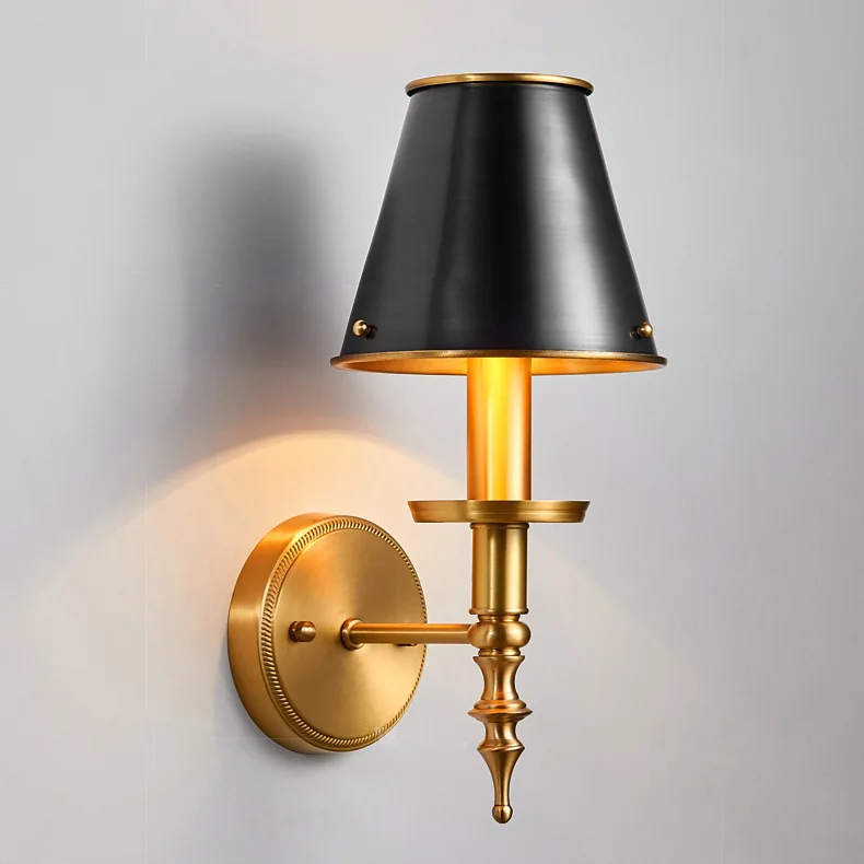 

Brass Black Lampshade Wall Lamp LED Wall Lamp Living Room Bedroom Bed Decoration Lamps