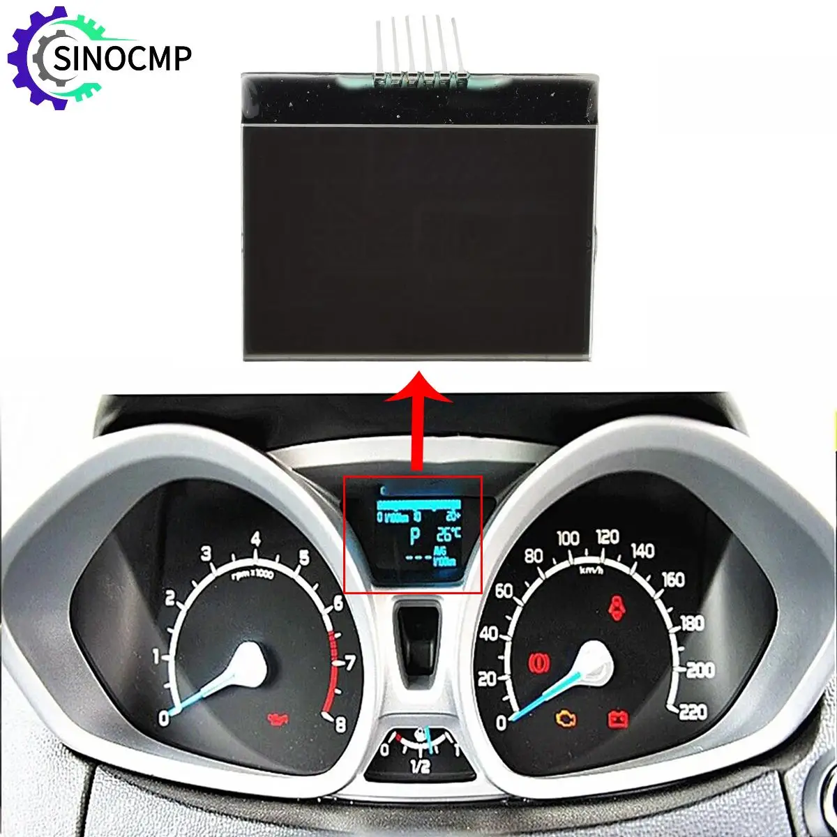 لوحة القيادة شاشة الكريستال السائل لفورد EcoSport 2013-2017 أداة العنقودية عداد السرعة شاشة راديو السيارة مشغل وسائط متعددة أجزاء #1