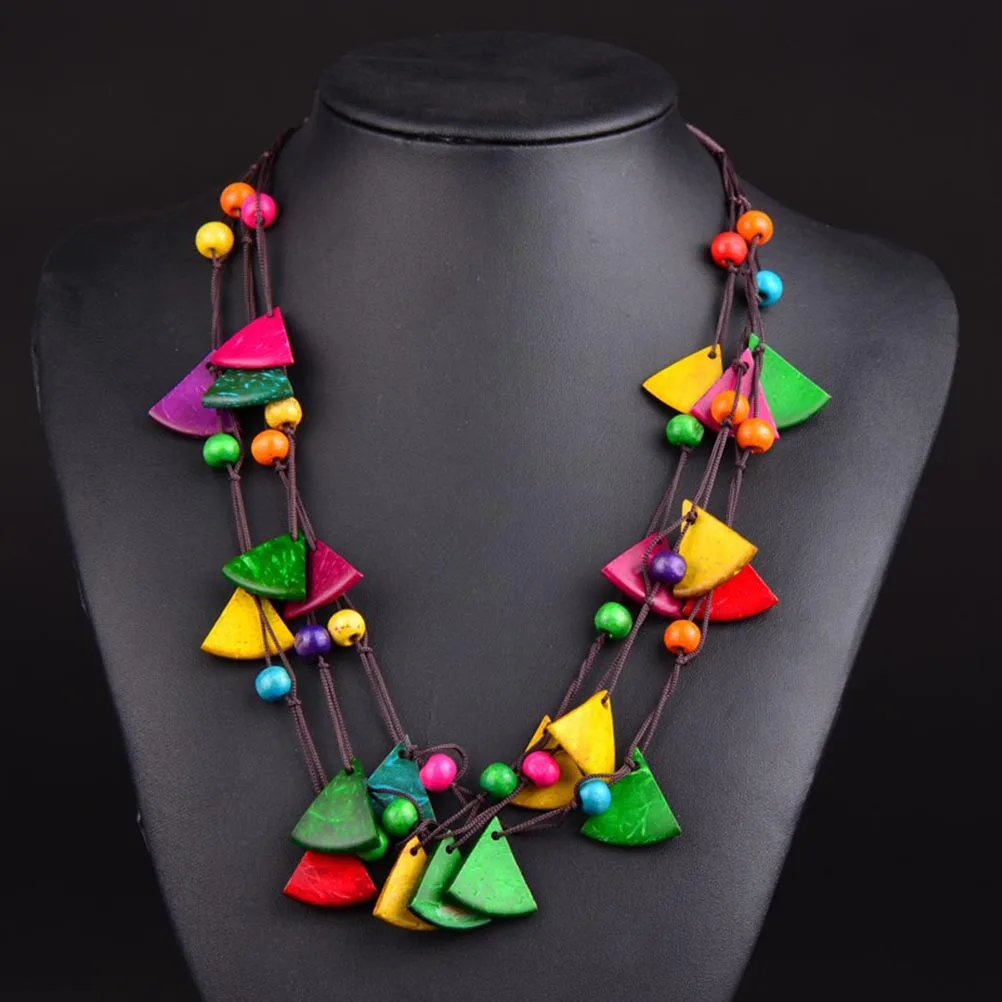 

Geometric Pendant Necklace For Women Triangular Multilayer Design Fashion Bohemia Style Ladies Collarbone Chain Party Daily Wear
