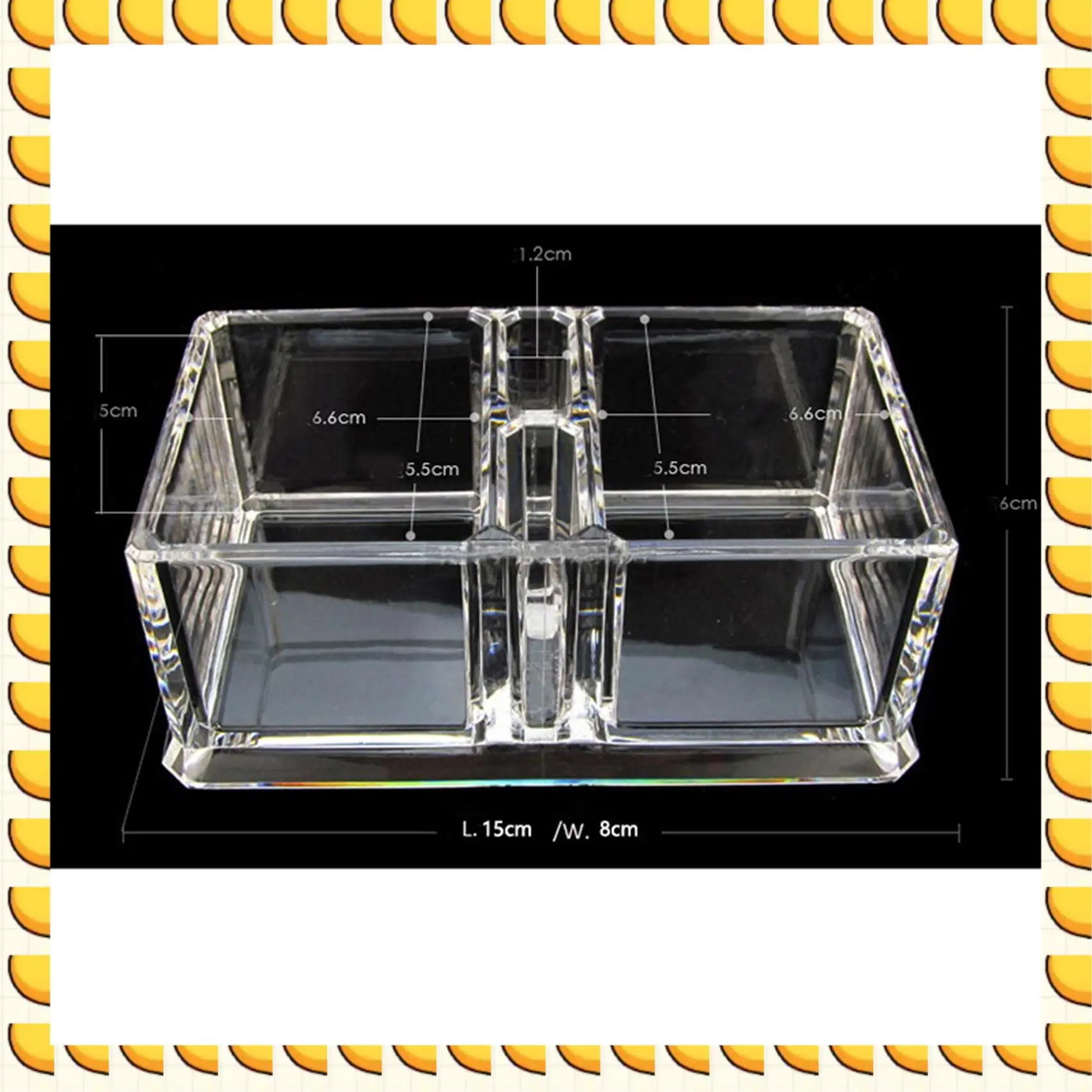 

BAAU 4X 2 Lattices Clear Acrylic Tea Bags Holder Coffee Sugar Bag Boxes Acrylic Storage Organizer Case 15X8x6cm
