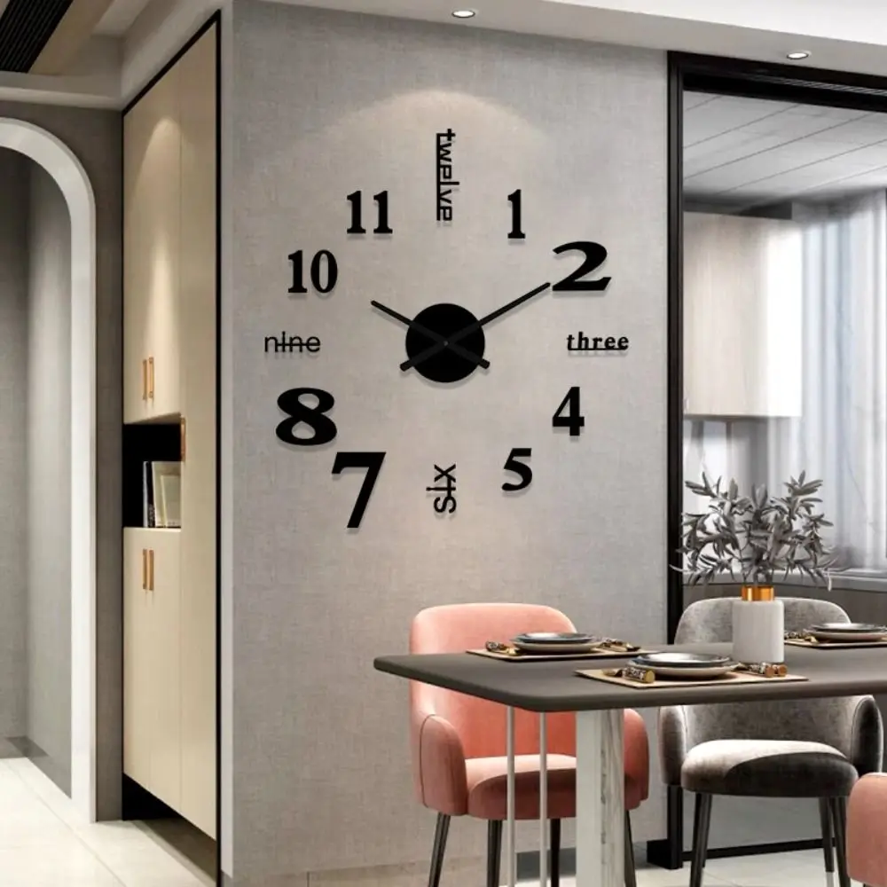 New Frameless Wall Clock DIY Wall Decoration Night light Arrows Decal Wall Mechanism Digital Wall Clock Living Room Office