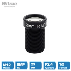 Witrue 5Megapixel CCTV Lens 25mm M12 Mount 1/2 inch Long Distance View For 1080P/4MP/5MP AHD Camera IP Security Cameras