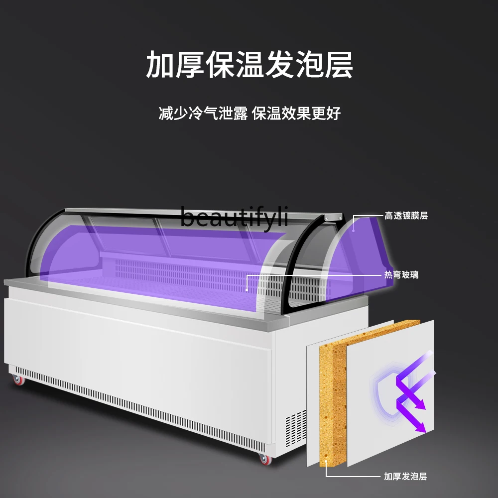 Luwei distilled cooked food cabinet ordering cabinet refrigerated arc display cabinet