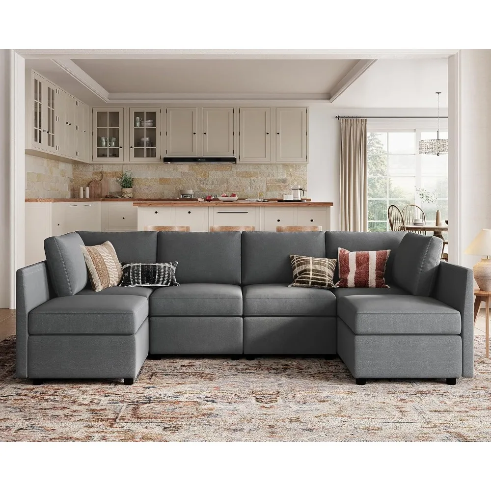 Modular Sofa, Sectional Couch U Shaped Sofa with Storage, Memory Foam, 6 Seat Sectionals Chaise for Living Room Sectional Sofa