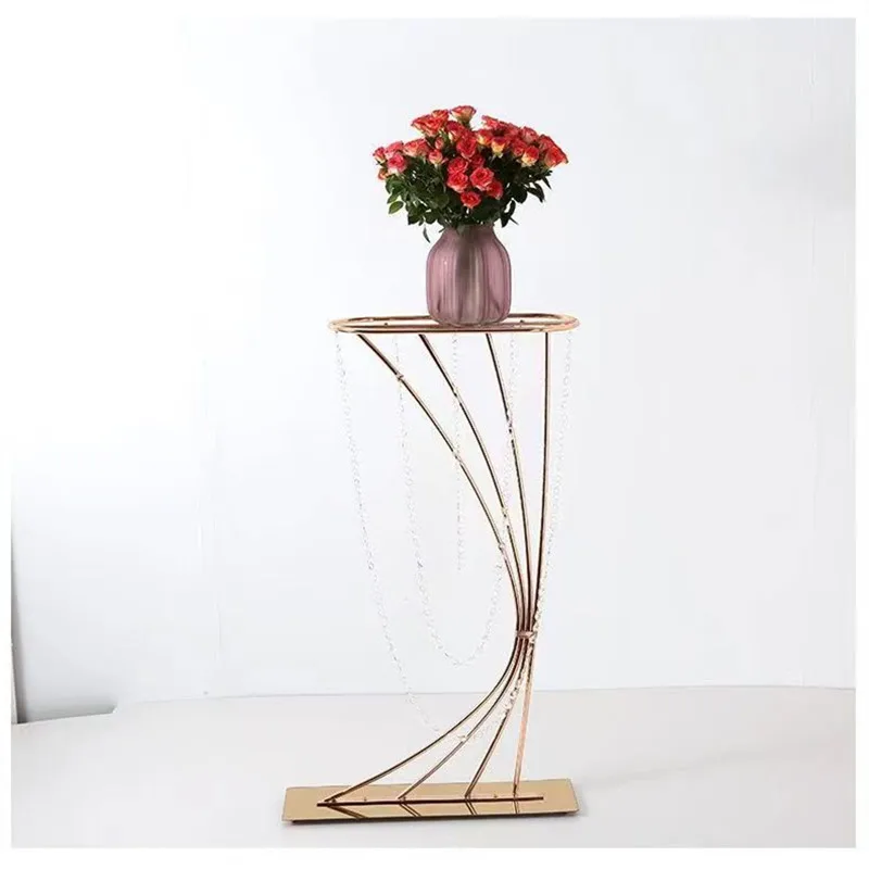 

5/10 PCS Shiny Gold Flowers Stand 84CM/ 33" Tall Metal Road Lead Wedding Centerpiece Decoration For Event Party Display stand