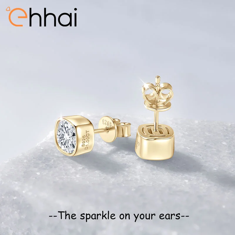 

Ehhai D Color VVS1 6 мм квадратные серьги-гвоздики с муассанитом и бриллиантами для женщин, стерлинговое серебро S925, пирсинг для девочек, ювелирные изделия, подарки