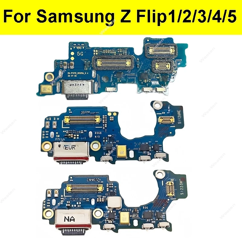 Charging Port Charger USB Board For Samsung Galaxy Z Flip1 2 3 4 5 Filp2 Filp3 Filp4 Filp5 5G F700F F707B F711U/B F721N F731U