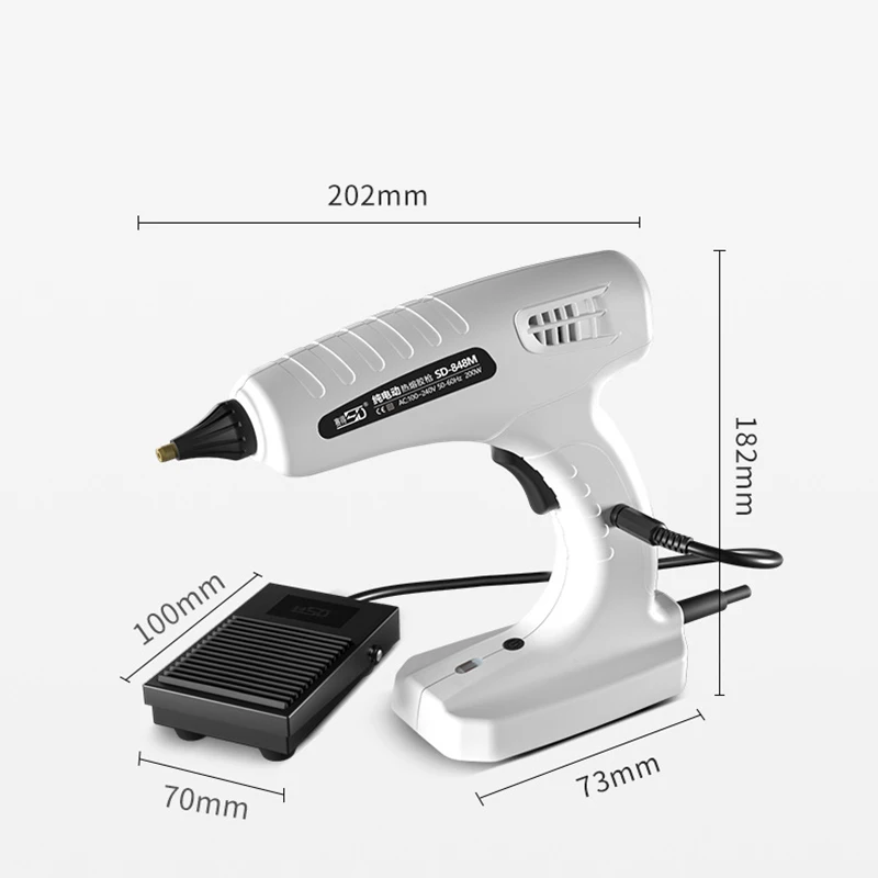 Imagem -02 - Pistola de Cola Elétrica de Silicone 1500w Pistola de Cola Quente pé e Mão Uso Duplo Projetos Faça Você Mesmo Reparos Uso de 11 mm Bastões de Cola