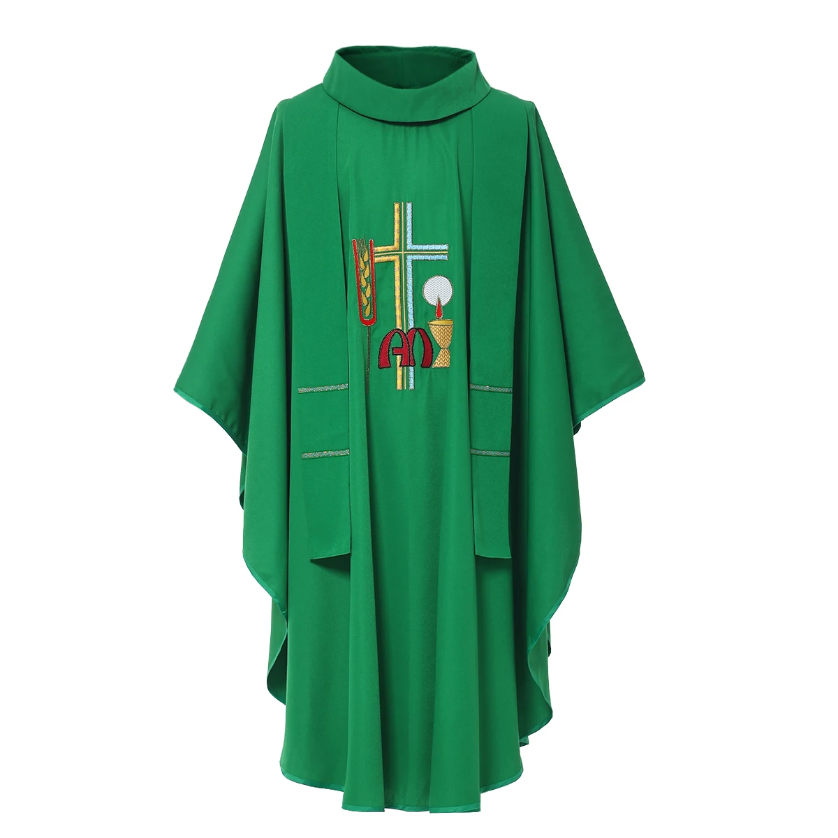 Colheita casúvel vestimenta verde igreja sacerdote vestuário religião cristão cruz traje