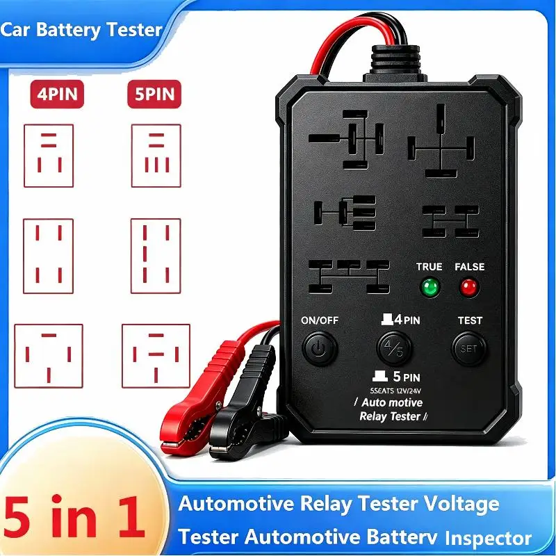 Automotive Relay Tester Long Service Life Voltage Tester Stable Performance Auto Battery Inspector for Fleet Management Check
