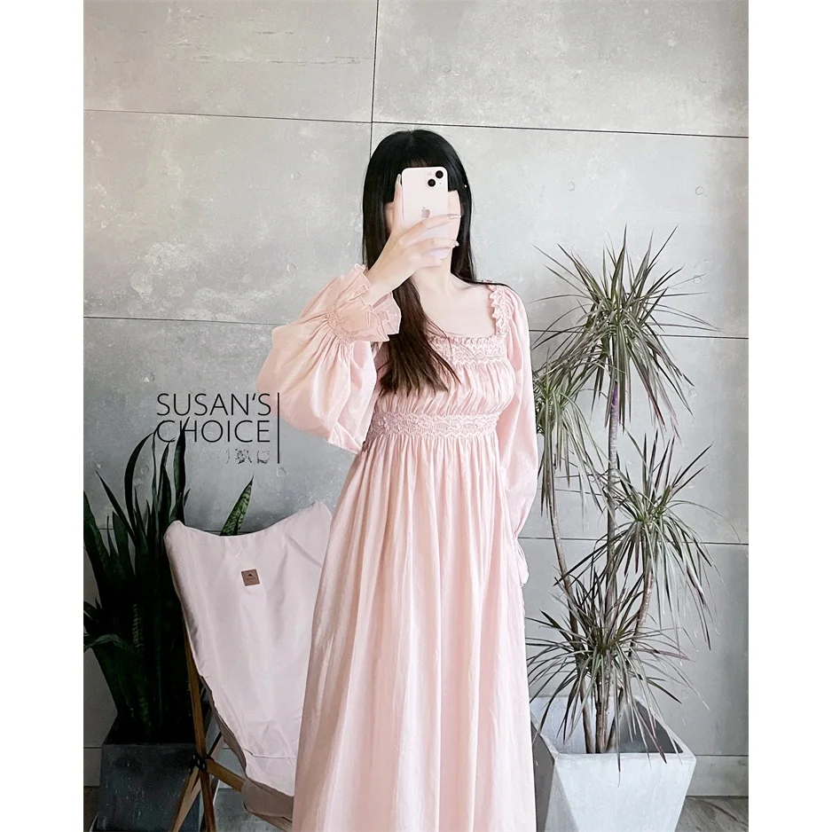 Susan Faionable Ele Lady Début du printemps Nouveau t-shirt brodé lourd Couleurs Long Sve Lâche Femme Dr Taille haute A-Li...