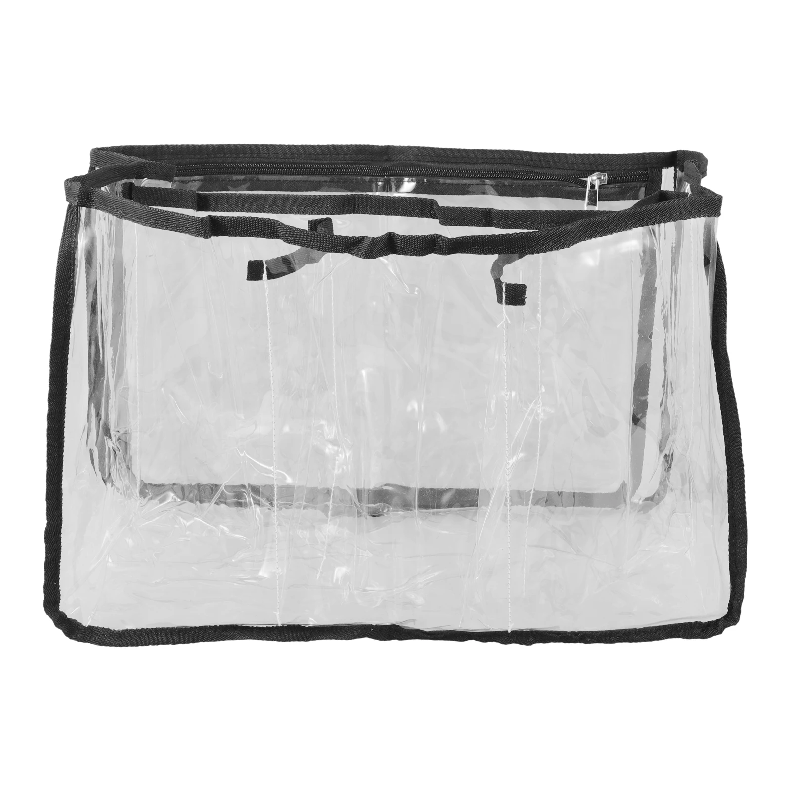 

Clear Beach Large Capacity Tote Bags Portable Travel Zipper Storage Plastic Bag For Women With Handle Reusable Grocery Bag