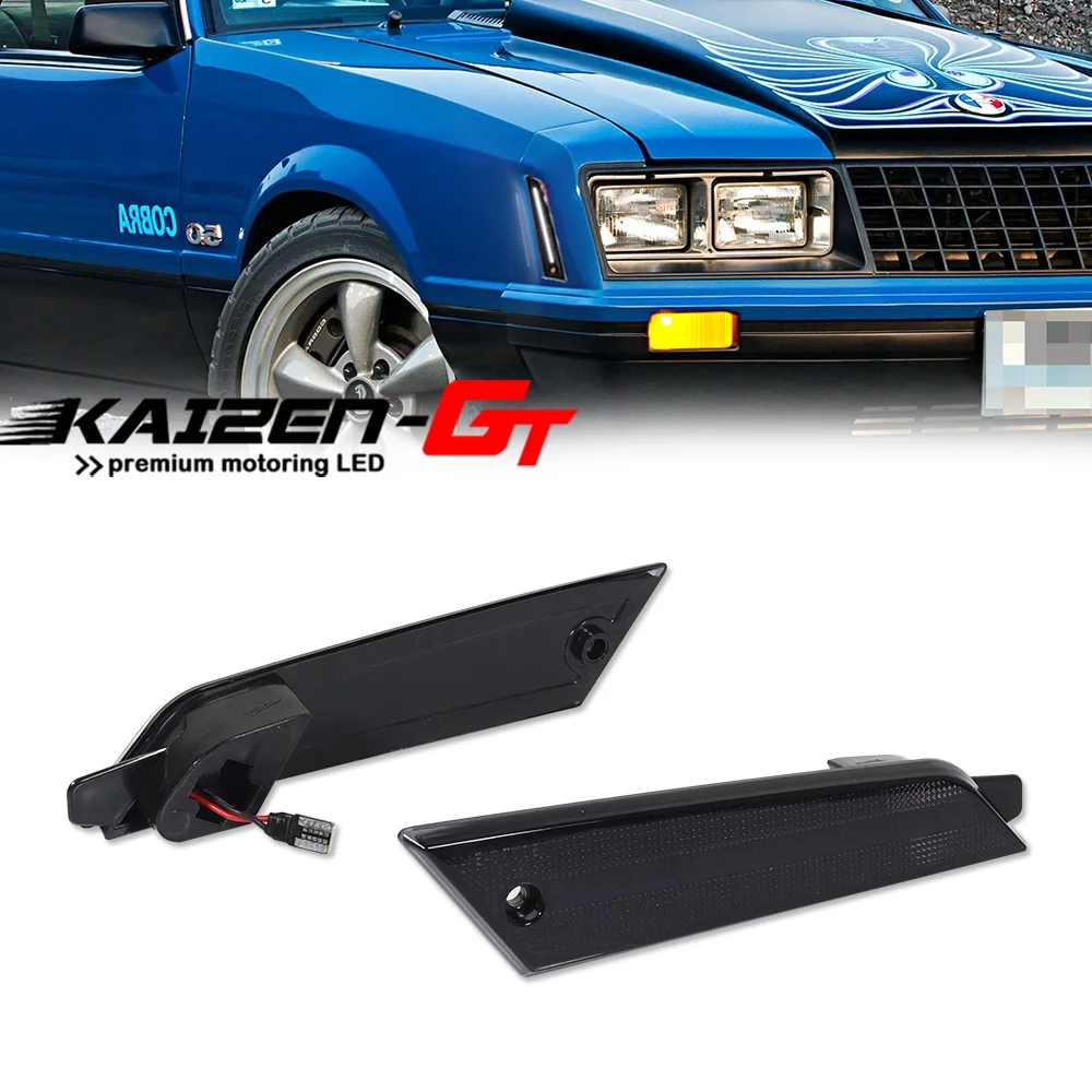 

Car LED Front Bumper Side Marker Indicator Lights Clearance Lamps For Ford Mustang 1979-1986 Turn Signal Lights Parking Lights