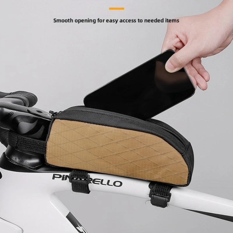 حقيبة دراجة الطريق ESLNF مع حقيبة أنبوبية، حقيبة شعاع أمامية MTB، شريط طويل مقاوم للماء معدات ركوب الخيل سريعة الإصدار