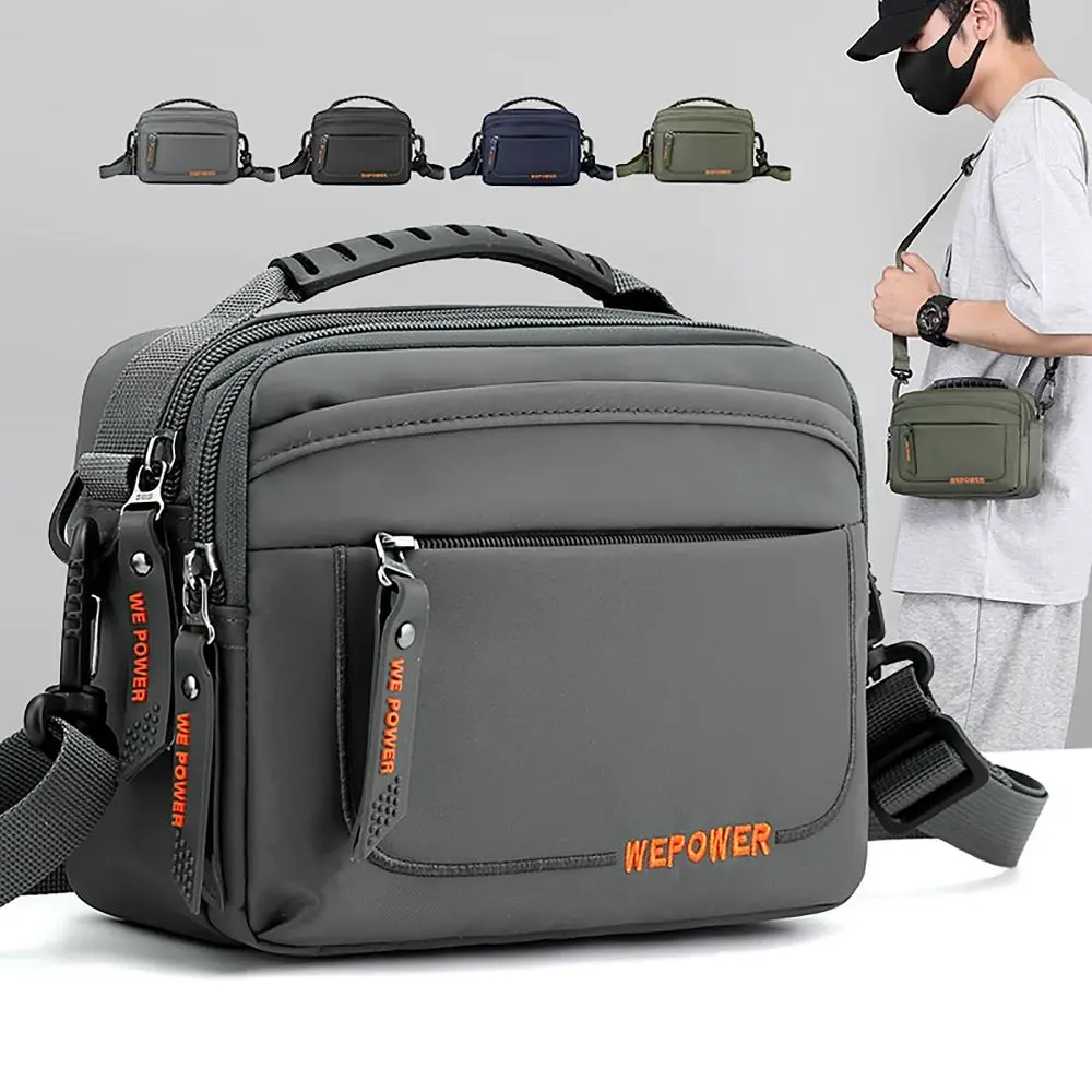 Comfortable Handle Men Crossbody Bags Waterproof Nylon Fanny Pack Detachable Shoulder Strap Boy Messenger Bags