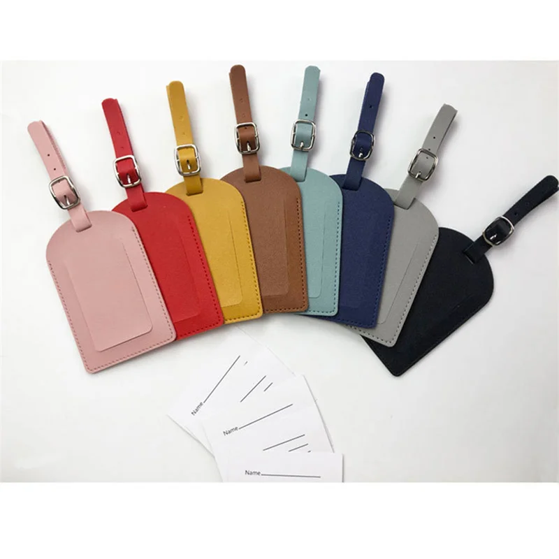 Fashion Luggage Tags Travel Accessories Vegetable Tanned Leather Travel Suitcase Identifier Business Bag Luggage Tag Decorations