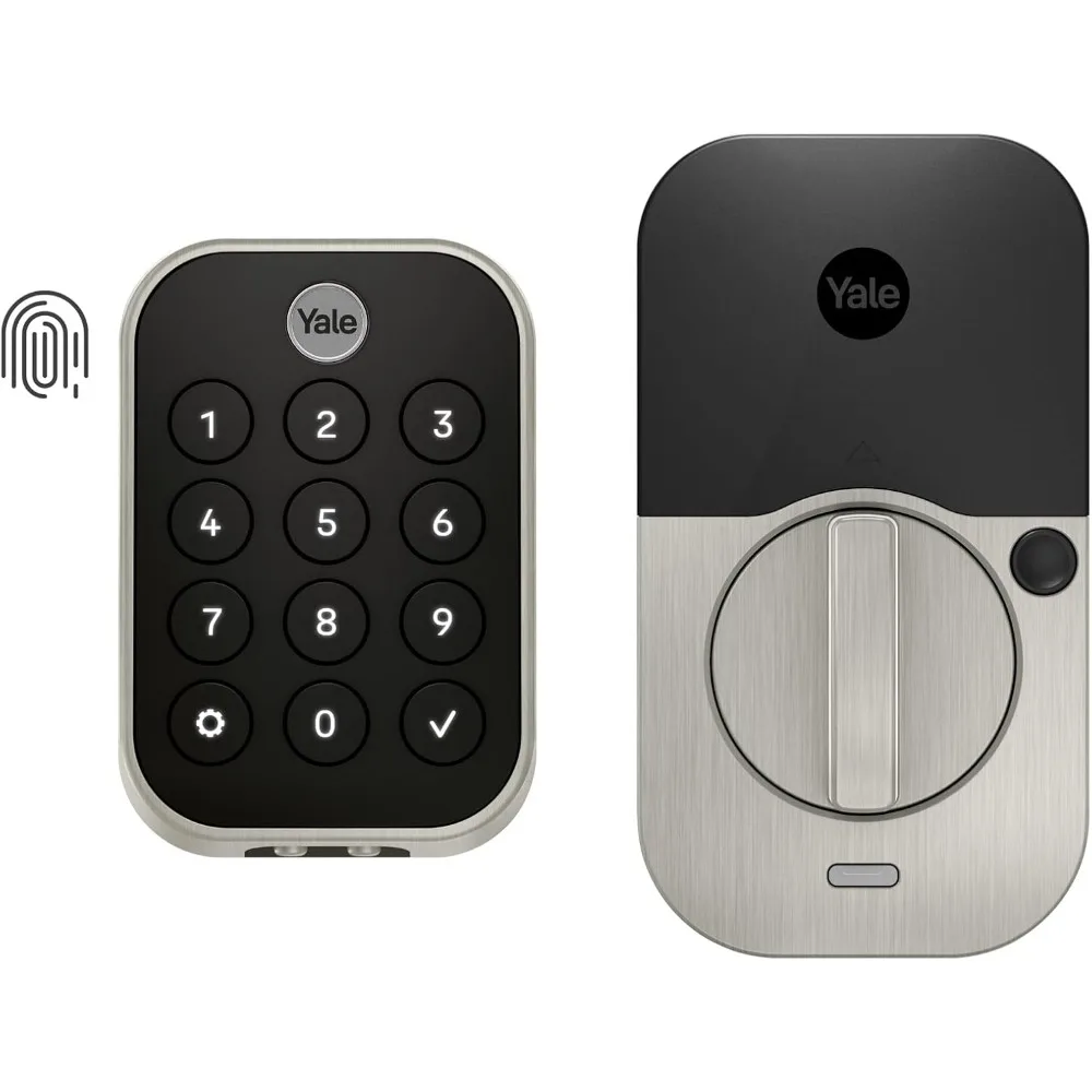 Assure Lock 2 Touch Deadbolt, Satin Nickel Key-Free Smart Entry Door Lock with Bluetooth Connected Keypad and Fingerprint Scann