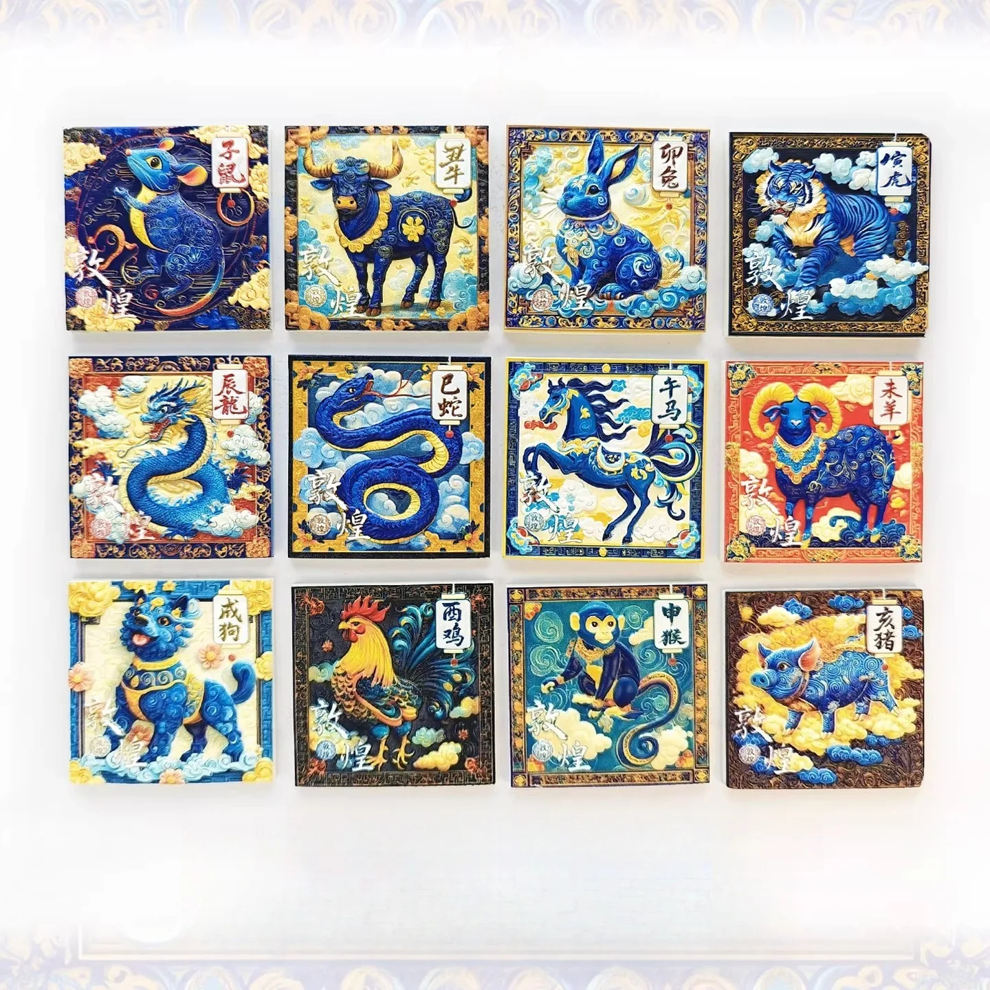Twelve Chinese Zodiac Signs 3D Fridge Magnets Tourism Souvenir Resin Handicraft Refrigerator Sticker Collection Gift Decoration