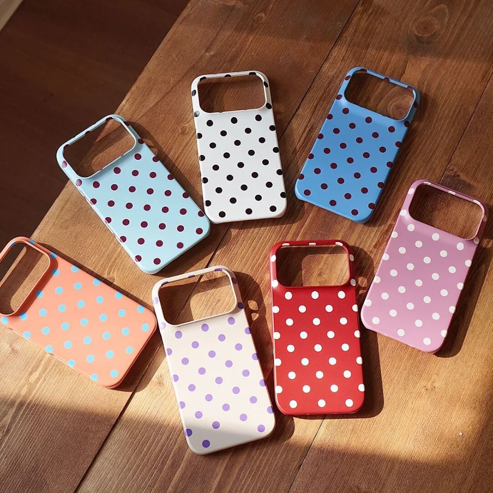 Kreative Mode Polka Dots Handyhülle für iPhone 17 16 15 14 13 12 11 Pro Max X XS XR XSMax 7 8 Plus Air Glossy Film Hard PC – Detail 1