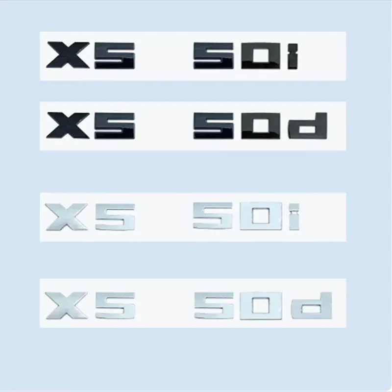 Хромированный черный 3D 2,6 см M X5M50i X5M50d X5 M50d M50i Номера ABS Эмблема для серии X5 E70 G05 Автомобильный багажник Значок с логотипом Наклейка