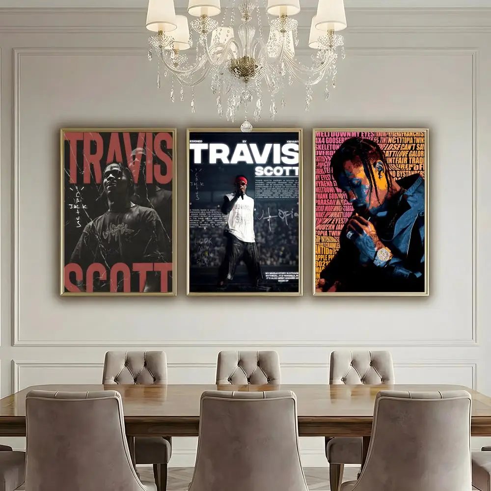 T-Travis Scott SINGER Poster HD Waterproof High-Toughness Self-Adhesive Wall Decor Universal