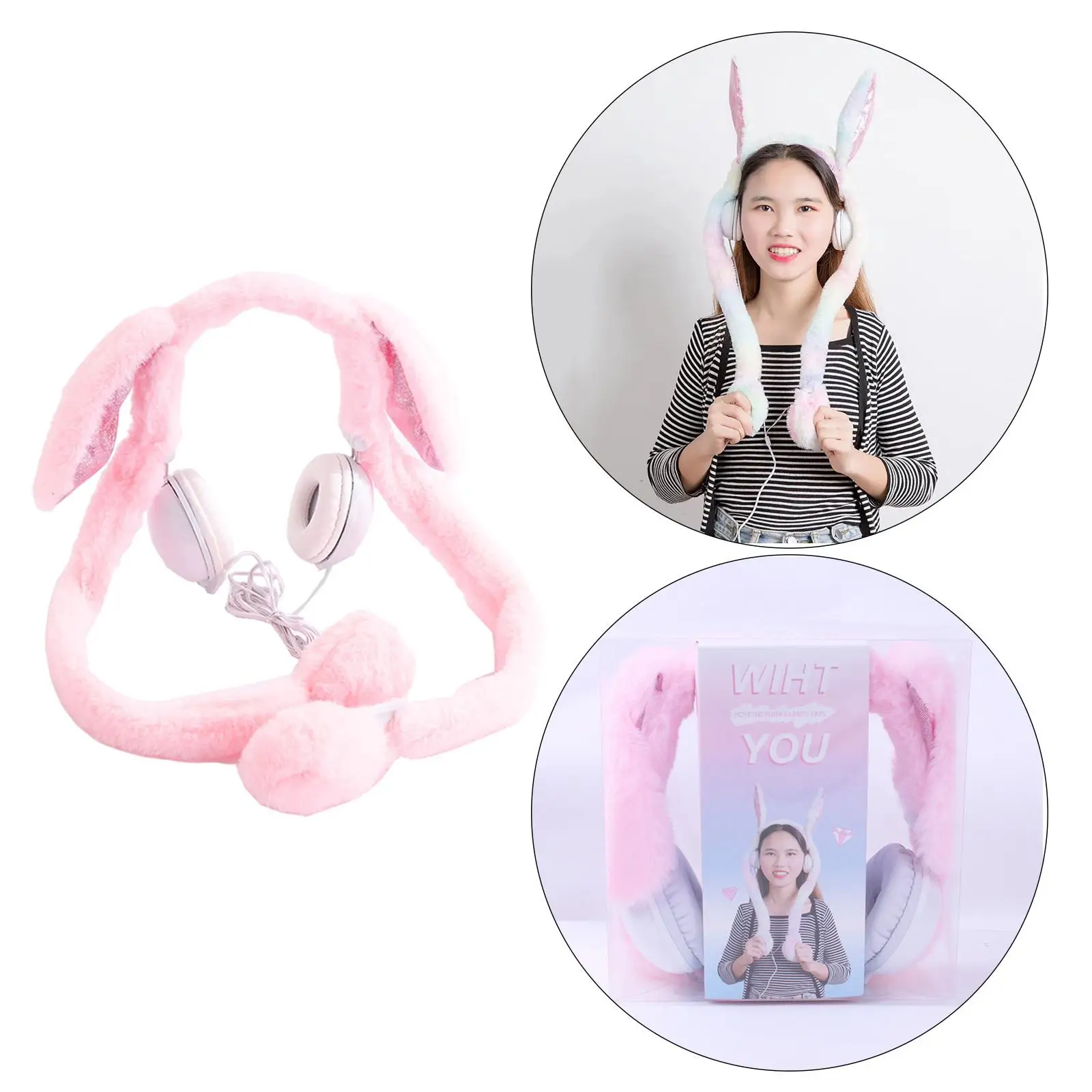 Unique Headphones Gamer Headset Rabbit Cartoon for Video Shooting MP3