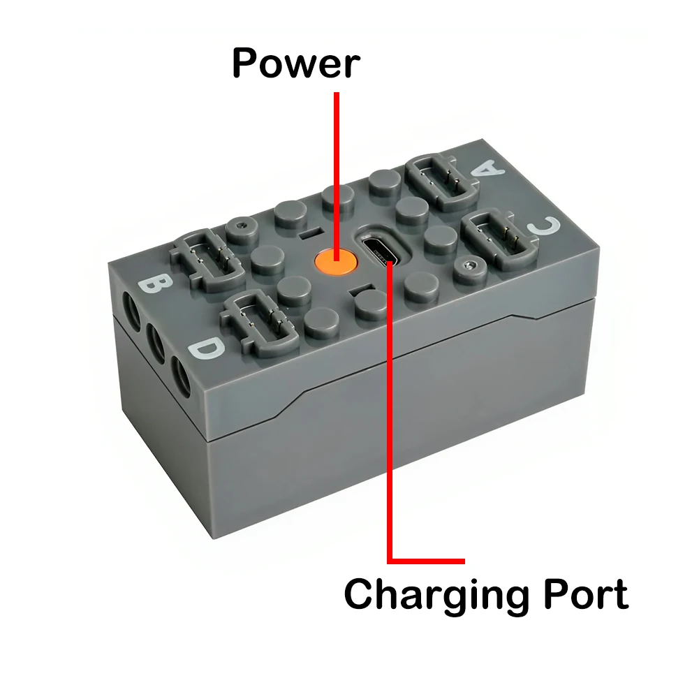 Kit de bloques de construcción programables por aplicación, caja de batería recargable con Control remoto de 8 canales para funciones de energía, Motor de potencia de coche MOC