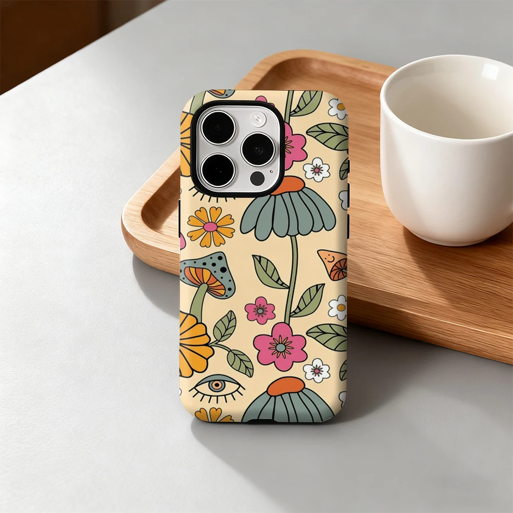 Custodia per telefono Hot Boho Blooms per iPhone 17 16 15 14 13 12 11 Pro Max Air Plus Cover posteriore a doppio strato di lusso